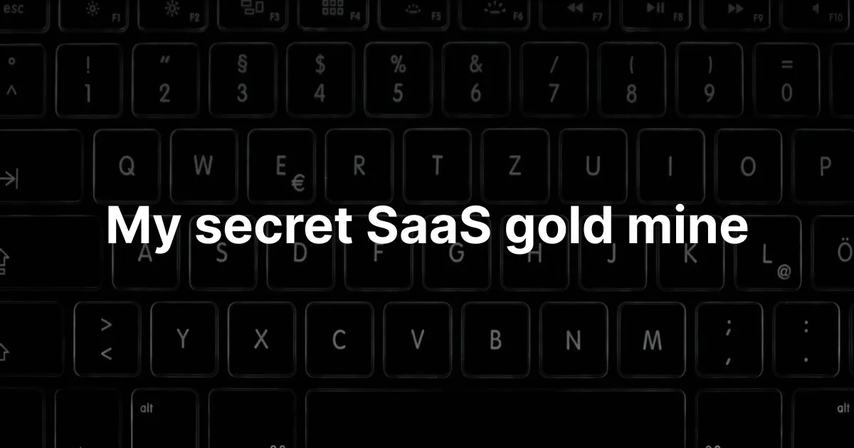 My secret SaaS gold mine